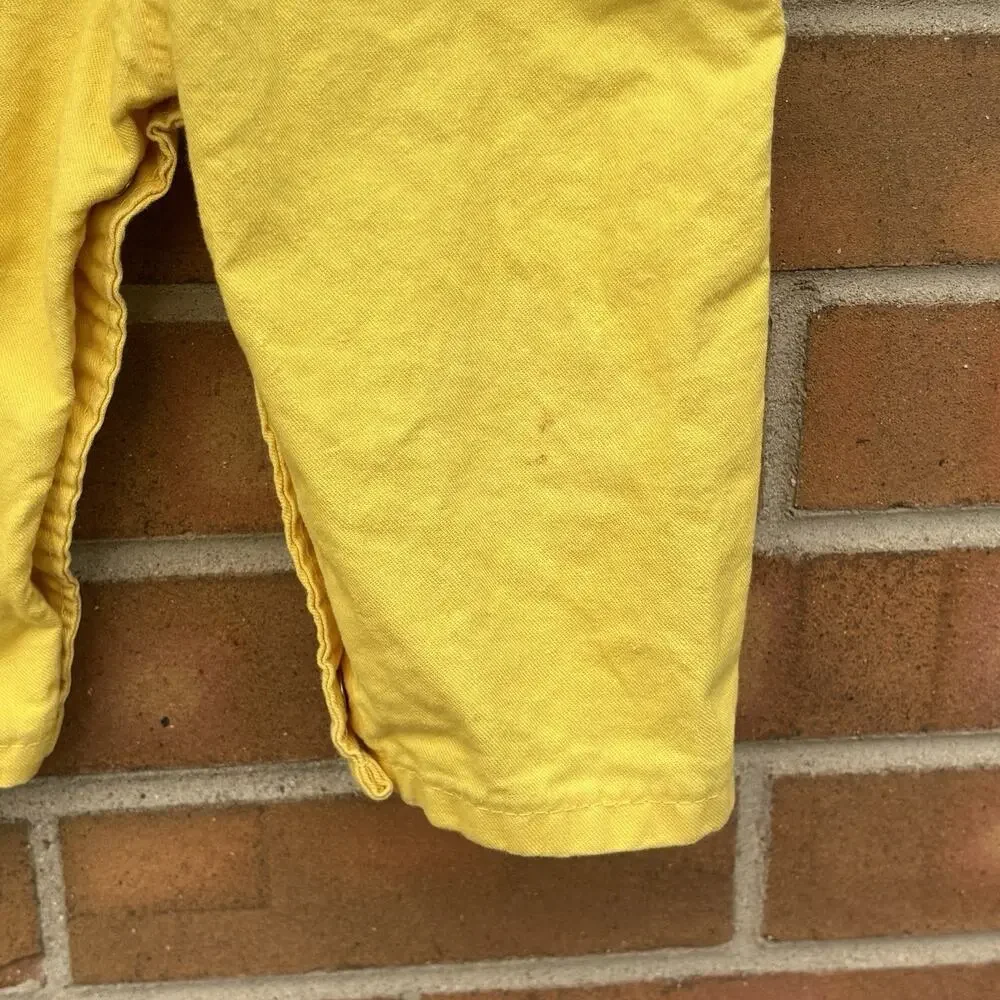 1980s Vintage Oshkosh B’gosh Kids 2T Overalls Yellow Retro Cotton USA Rare Flaws